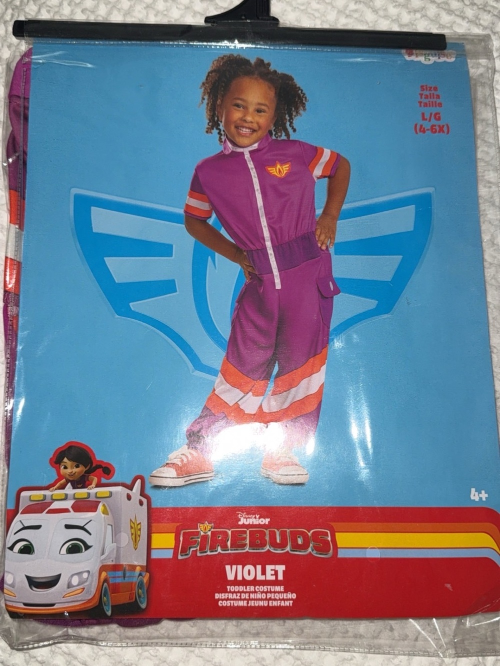 Disney Firebuds Violet Toddler Costume - Purple Sz. 4-6X